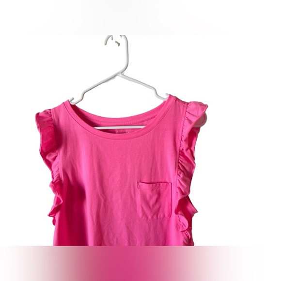 Lily Pulitzer Laina Ruffle Flutter Cap Sleeve Top Bonaire Hot Pink Resort M - Picture 8 of 11